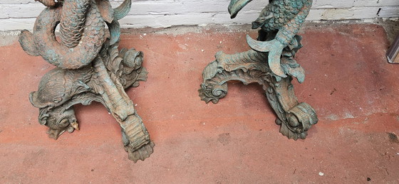 Image 1 of Monumental Rococo-style Bronze Pedestals