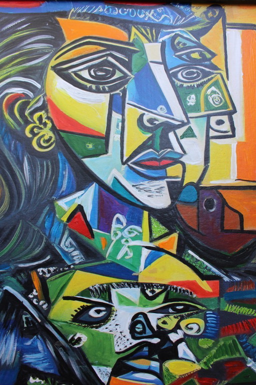 1970s Cubist Oil Painting