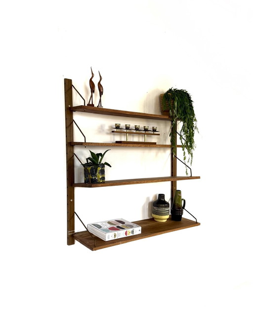 Sistema de pared de teca danés vintage de los años 60