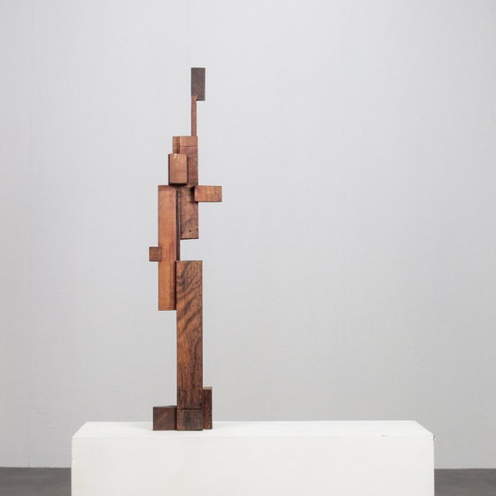 Scultura astratta costruttivista in legno, Paesi Bassi, anni '70 – Sculture, Wood (photo 5 of 8)