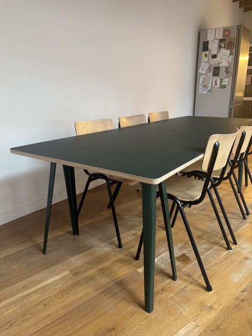 Dining Table David Derksen Vij5 Linoleum Green