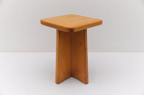 Image 1 of Conjunto de 6 taburetes de roble al estilo de Pierre Chapo, Francia, años 60