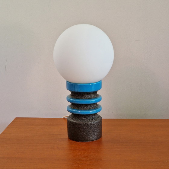 Image 1 of Vintage West German Fat Lava Lamp, Dumler & Breiden, Form Number 560/15, Blue and Gray, WGP / MCM / 1960 / 1970