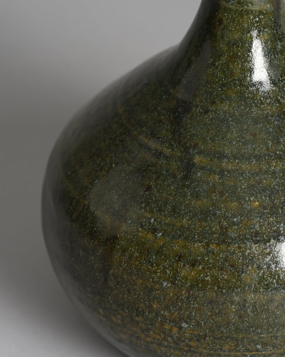 Image 1 of Paire de vases en céramique de Mathies Schwarze - Terre cuite émaillée verte, Allemagne