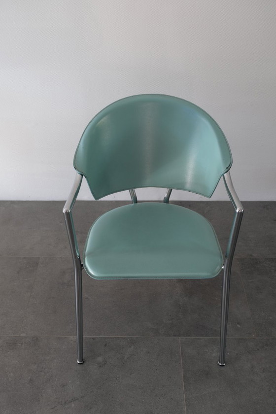 Image 1 of Italiaans design, kleurrijke vintage eetkamerstoelen