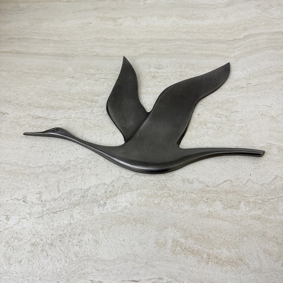 Image 1 of Mid Century Design tinnen wandvogel, 1970