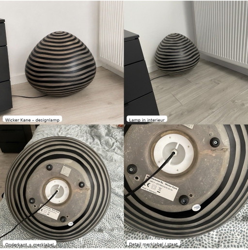 Wunderschöne und einzigartige große Designerlampe aus Weidengeflecht. – decoratieve objecten, Plastic (photo 2 of 5)