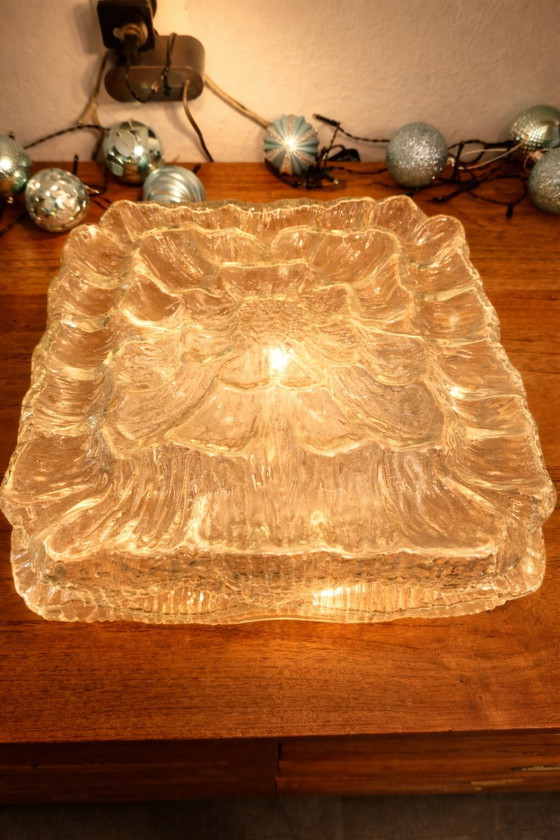 Image 1 of Vintage glass ceiling lamp flower shape