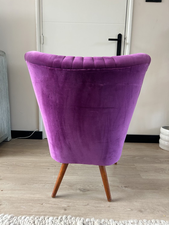 Image 1 of Sedia da cocktail ristrutturata viola paars