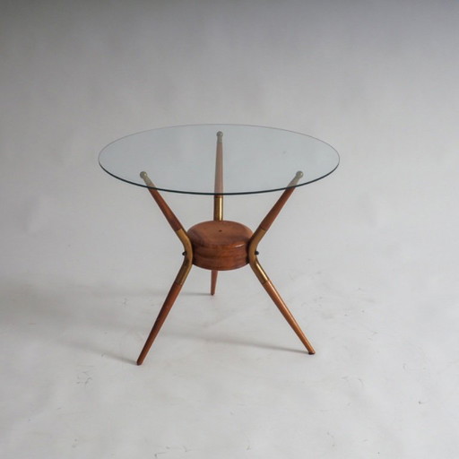 Élégante table d'appoint ronde attribuée à Cesare Lacca