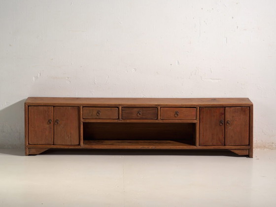 Antique Chinese low cabinet in elm wood – China, circa 1900 – Sideboard cabinet, Iron (photo 30 of 40)