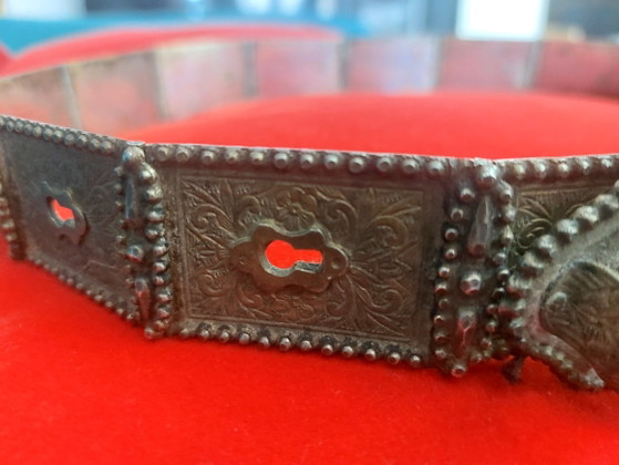 Antique Ottoman Stamped Silver Wedding Belt – 19th Century – gelin kemeri, Decorative Objects (photo 4 of 11)