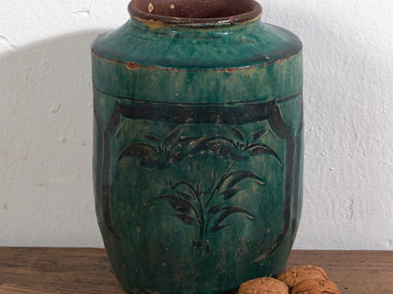 Antieke Chinese vaas met plantaardige details (ca. 1820) #11 – Vazen, Ceramic (photo 2 of 40)