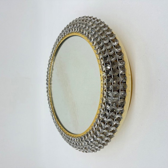 Image 1 of Specchio illuminato Palwa con ottone e cristallo , anni '70