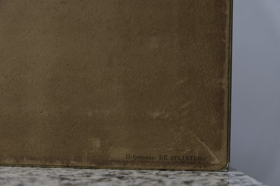 Image 1 of Stampa antica incorniciata "De Splinter" di Marie Heijermans - Inizi del XX secolo