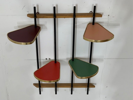 Midcentury flower stand Flower table Shelf Side table Kidney-shaped table Vintage