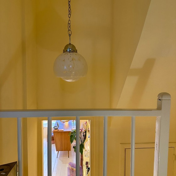 Image 1 of Carlo Nason per Mazzega, anni '70, vetro di Murano bianco e trasparente, cromato - 1970