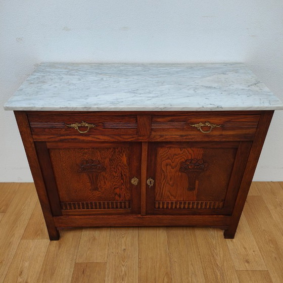 Image 1 of Vintage antique dresser/sideboard with marble top.
