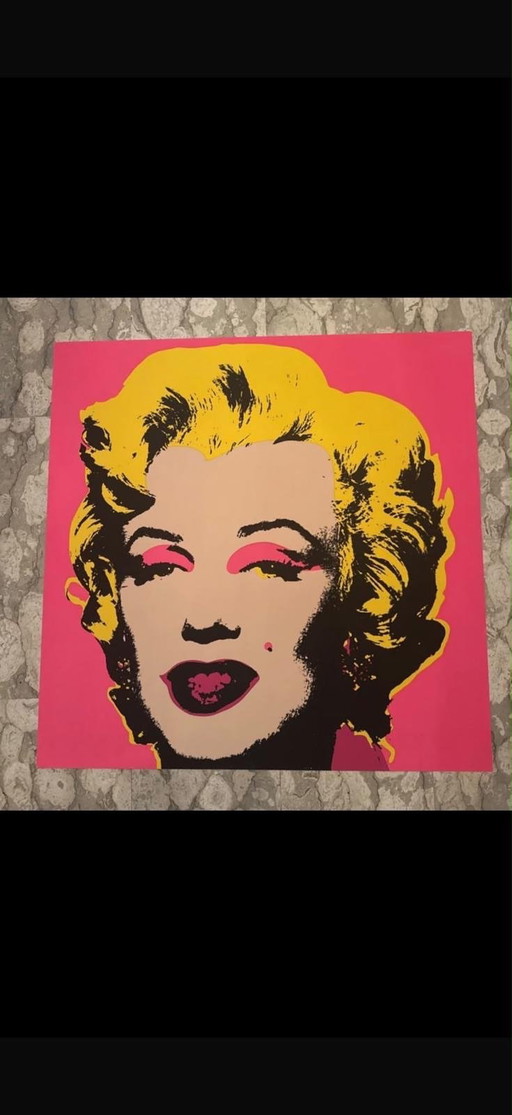 Silkscreen Andy Warhol "Marylin Sunday b. morning" ( Att.to ) cm 91,4 X 91,4
