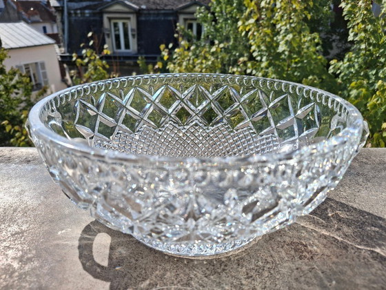 Image 1 of Large crystal bowl with 2 handles diameter 23 cm height 9.6 cm