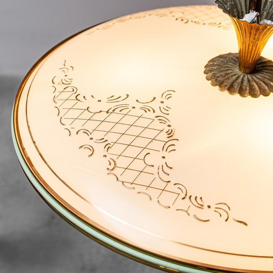 Image 1 of RUNDER HÄNGEKRONLEUCHTER AUS DEN 1950ER JAHREN