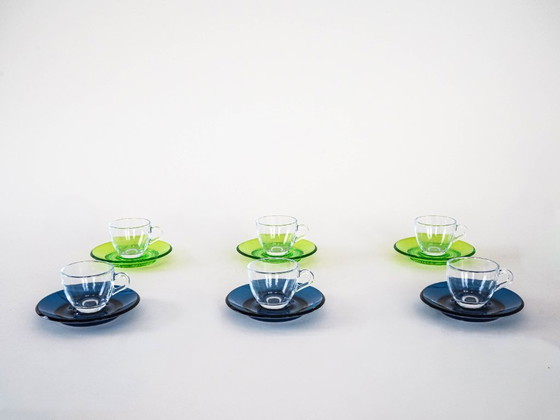 Image 1 of Set of glass cups, Italian design, 1970s, manufactured by Fratelli Guzzini