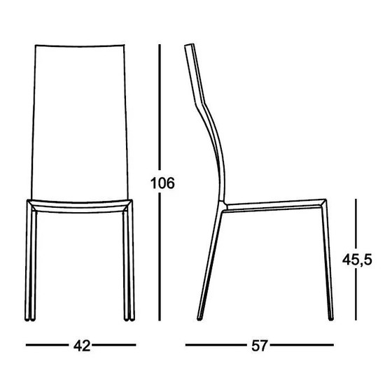Zanotta Lialta Stoelen Met Afneembare Hoezen Zwart Leer 8 Stuks – Eetkamerset, Aluminium, Leather (photo 7 of 7)