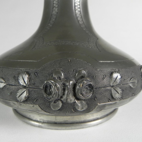 Image 1 of Pewter Art Nouveau vase signed Pechez, early 20th century