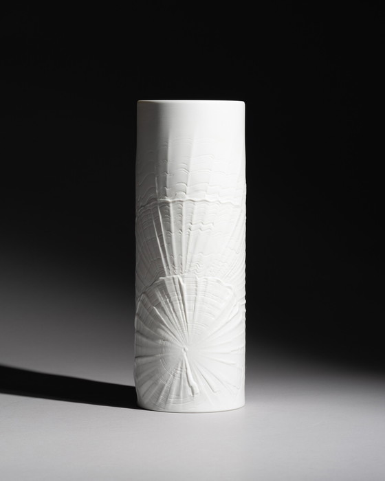 Image 1 of XL Rare Rosenthal Studio-Linie Vase OP ART Martin Freyer Bisque Porcelain H33cm