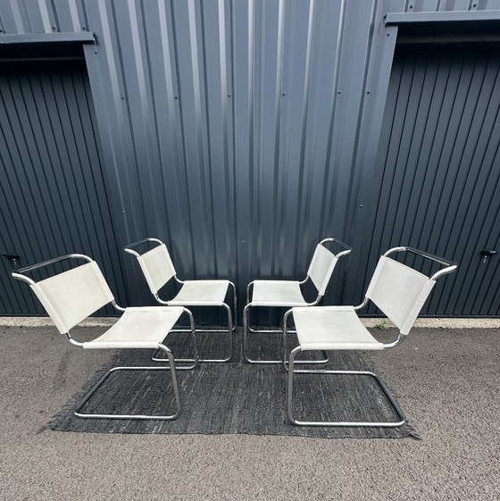 Mart Stam S 33 Chairs – Dining chairs, Chrome, Leather (photo 24 of 24)