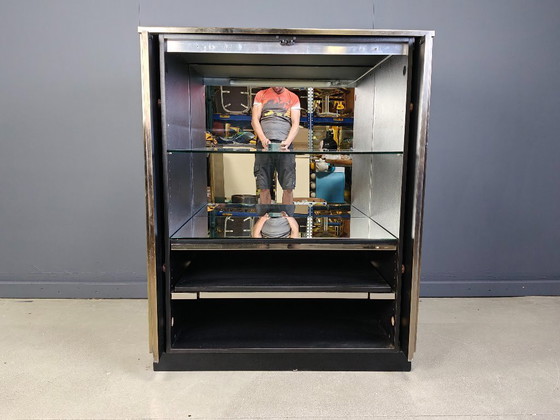 Image 1 of Barschrank aus Messing von belgochrom, 1980er Jahre