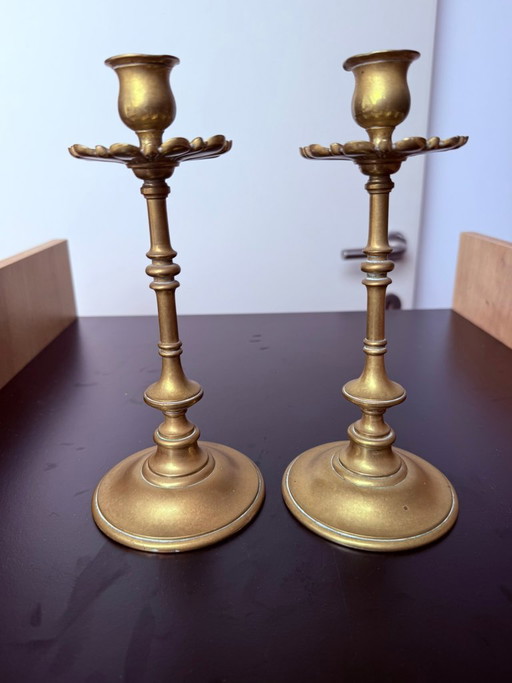 Messing Kandelaars – kandelaars en kaarsen, Brass
