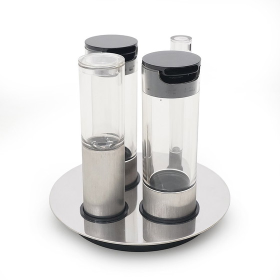 Image 1 of Zylindrisches Salz-, Pfeffer-, Öl- und Essig-Set von Studio OPI für Cini und Nils, 1970er Jahre