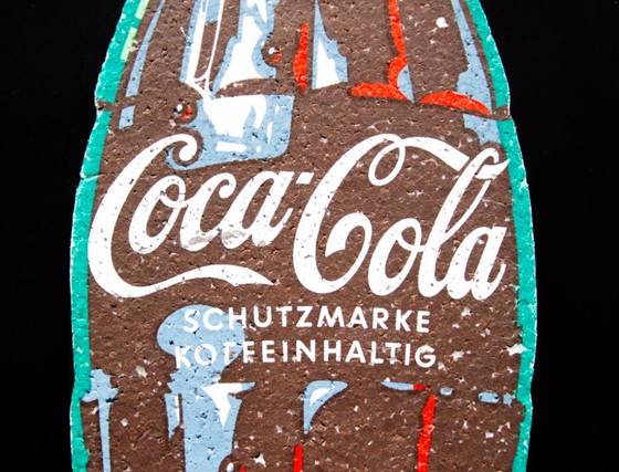 Image 1 of Panneau publicitaire Coca Cola original des années 60, bouteille | Styrofoam | 66cm