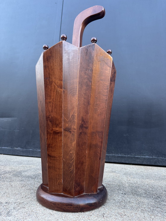 Image 1 of 1950s wooden umbrella stand