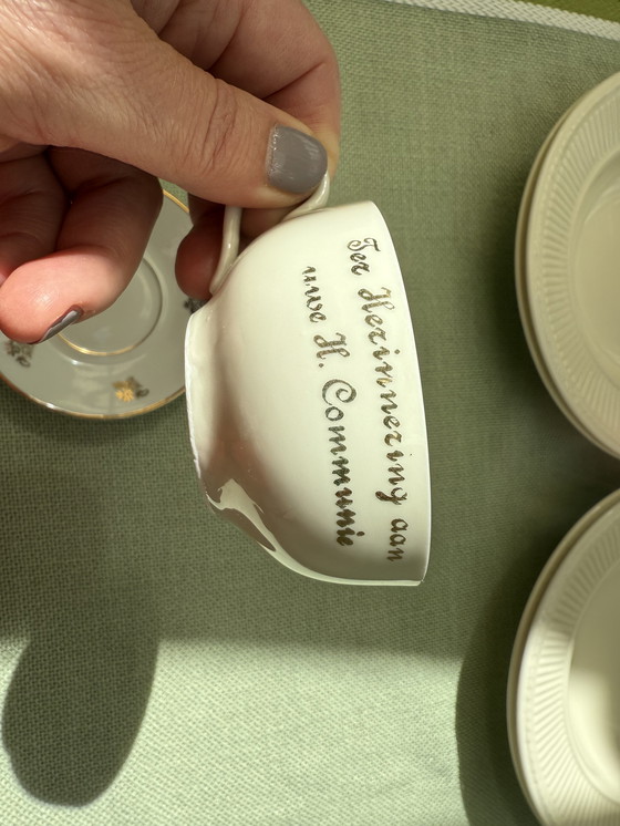 Image 1 of Tazza da caffè/piattino Limoges/Bavaria - dipinta a mano in oro