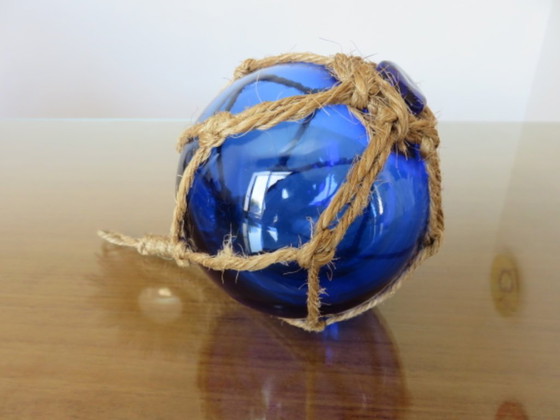 Image 1 of Bola de pesca de cristal con cuerda, años 50