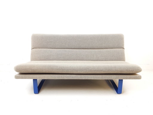 Vintage Artifort bank Kho Liang Le beige bruin wol ploegstof