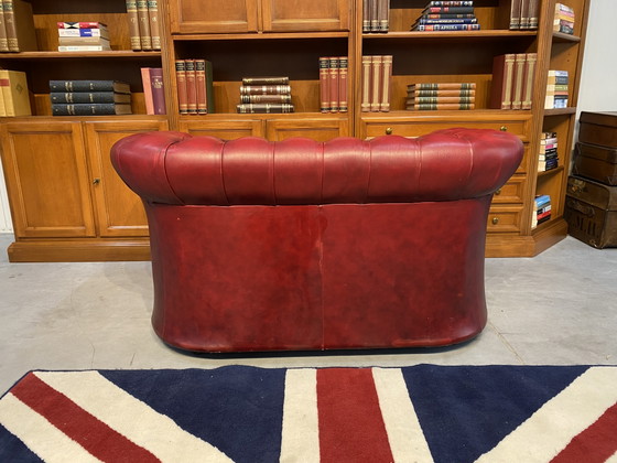 Chesterfield 3+2 Zit Bankstel Oxblood Rood – winchter, Banken, Leather (photo 6 of 7)