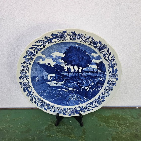 Image 1 of Grande piatto decorativo da parete in porcellana di Delft. Piatto da parete in porcellana di Delft Boch