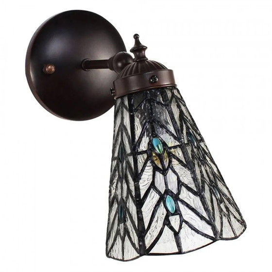 Tiffany Wandleuchte, Wandleuchten, Kristall, Glas, Blau (Foto 3 von 4)