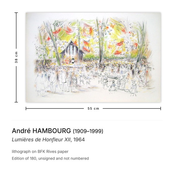 Image 1 of André HAMBOURG Lights of Honfleur XII lithograph 1964