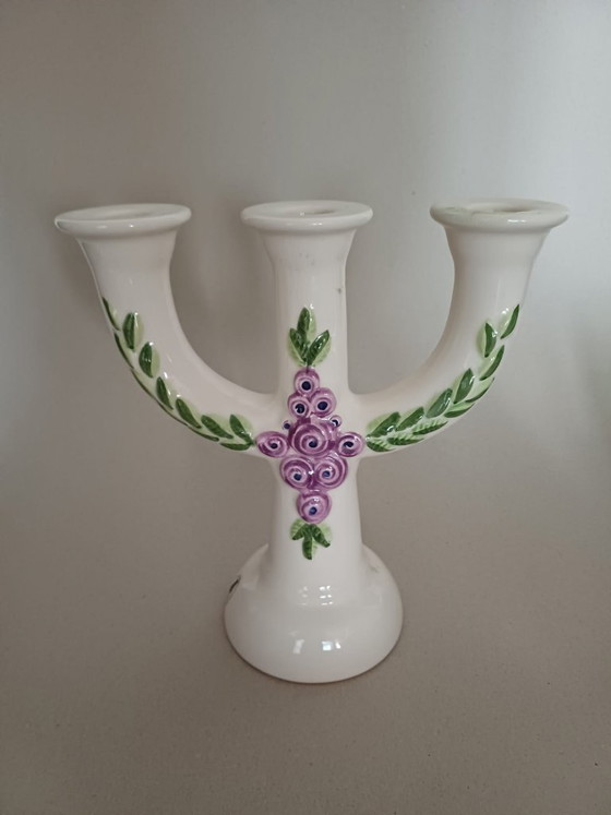 Rosa Ljung – Candelabro vintage in ceramica a 3 rami – Svezia, anni '60/'70 – Portacandele (photo 6 of 7)
