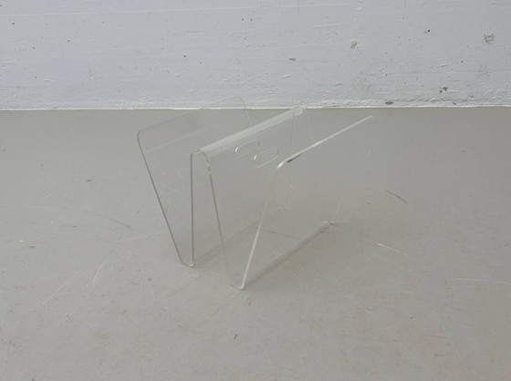Image 1 of Transparenter Zeitschriftenhalter aus Acrylglas von Klarmöbel, 1970er Jahre