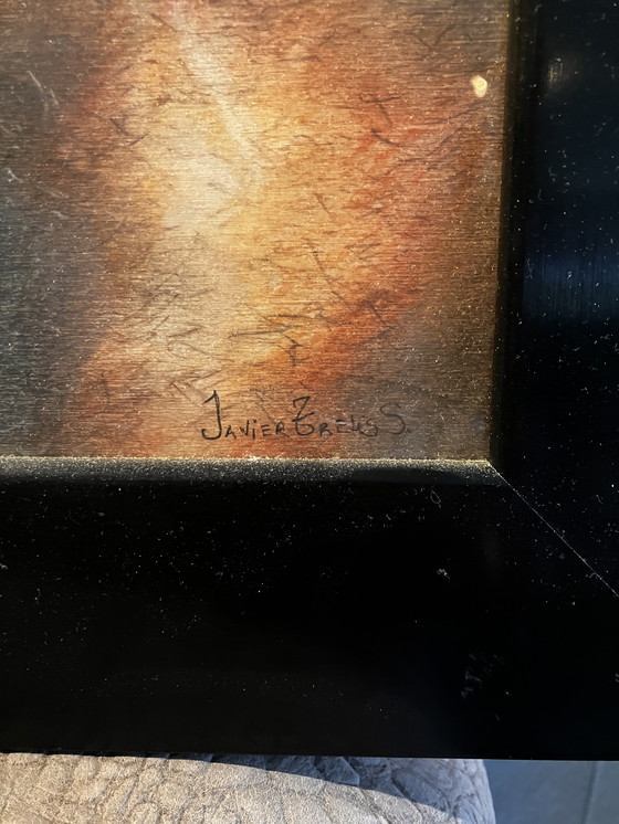 Image 1 of Javier Griekss, Homme à la pomme - Technique mixte 60x70 cm