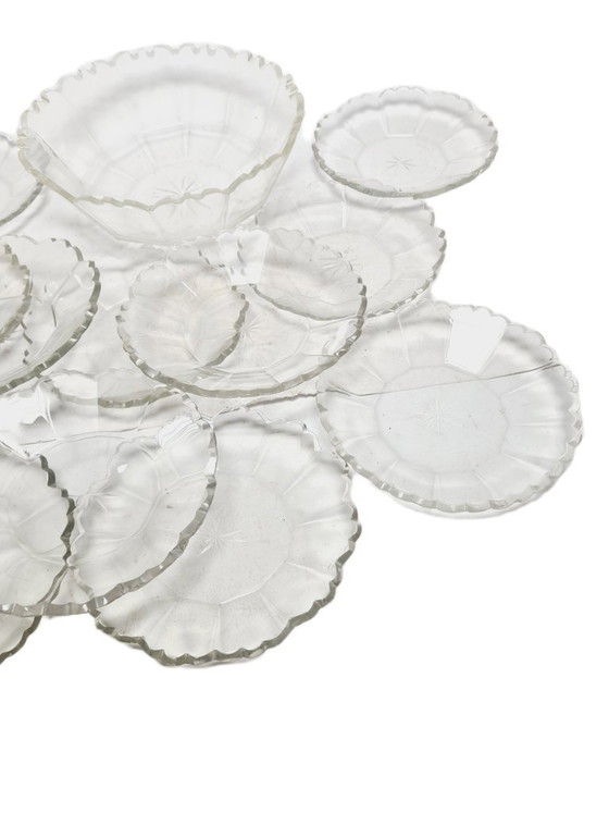 Duitse Biedermeier dessertset, jaren 1850, set van 13 – Tafelwaar, Glass (photo 10 of 17)