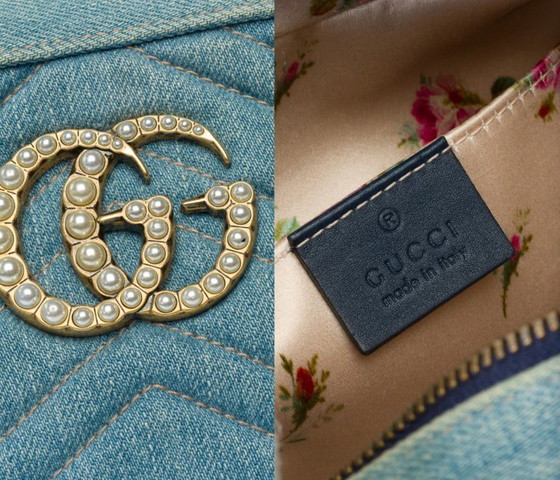 Image 1 of Sac GUCCI Marmont en Denim Bleu - 101769