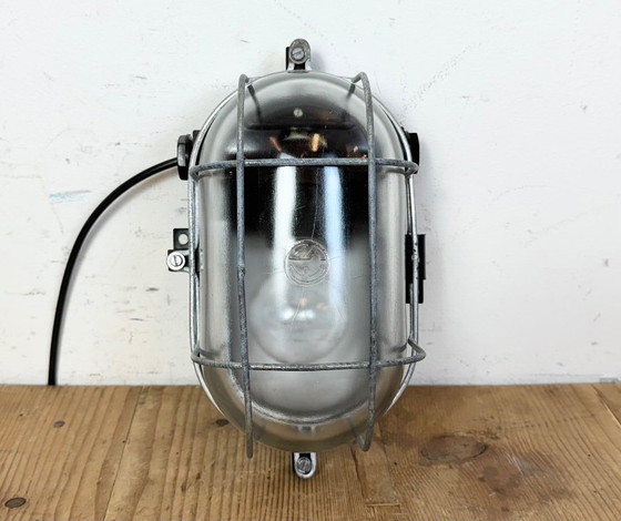 Image 1 of Industrial Brown Bakelite Wall Light with Clear Glass, 1960s