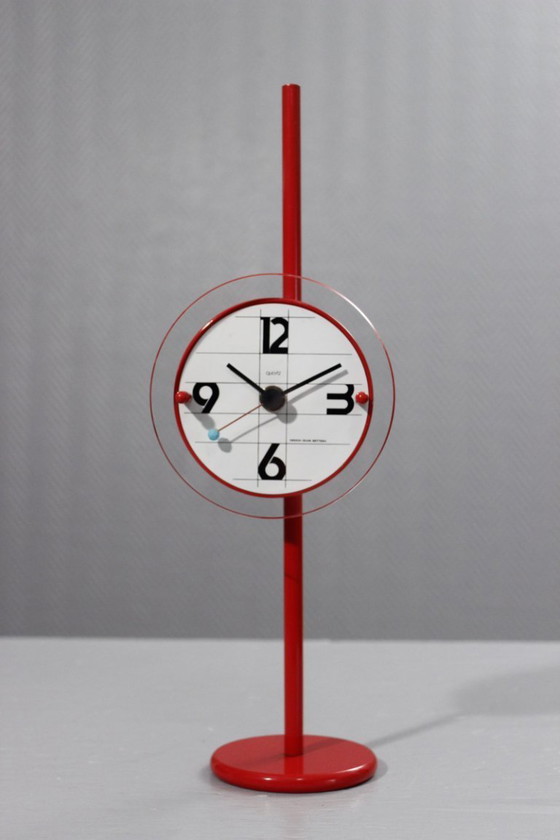 Image 1 of Pendule horloge design post-moderniste Memphis Iriam Bettera Italie 1980s