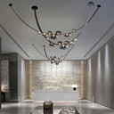 Lampadario decorativo a LED a 2 cinture in similpelle dal design minimalista